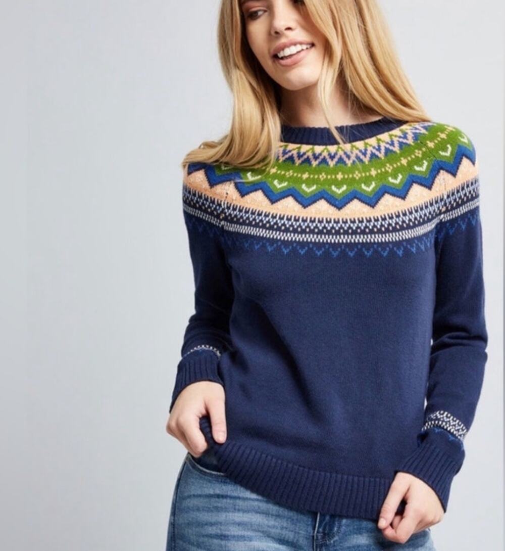 ModCloth Fair Isle Nordic Sweater 1x